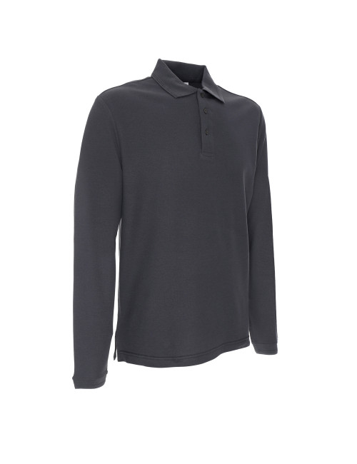 Promostars POLO Men`s LONG COTTON GRAY DTG print, embroidery of company logos