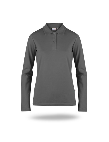 Promostars POLO Women`s LADIES` LONG COTTON GRAY embroidery screen printing