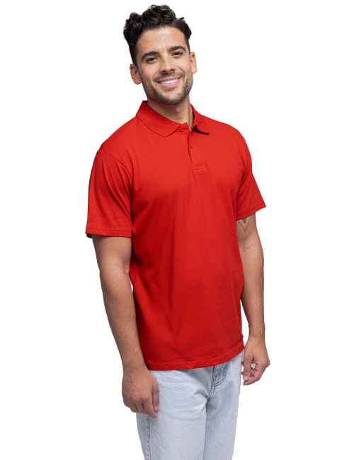 GEFFER POLO Męska 400 CZERWONY nadruk DTG sitodruk logo transfer