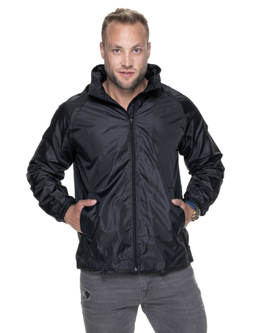 Promostars KURTKA Męska WINDBREAKER CZARNY haft nadruk sitodruk logo