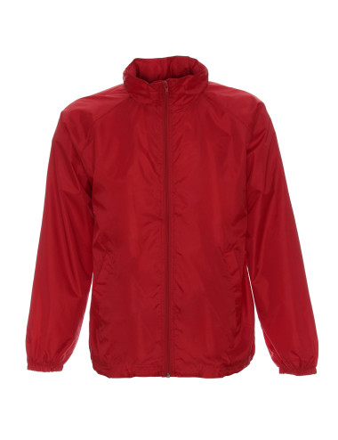 Promostars Men`s JACKET WINDBREAKER RED DTG print silkscreen logo