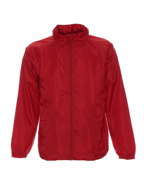 Promostars Men`s JACKET WINDBREAKER RED DTG print silkscreen logo