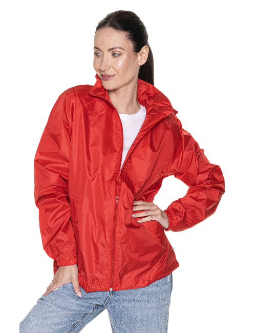 Promostars Herren WINDBREAKER JACKET ROT DTG-Print-Logo-Siebdruck