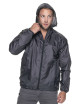 Promostars Herren SHELTER LONG JACKET DARK GREY MELANGE Stickereidruck