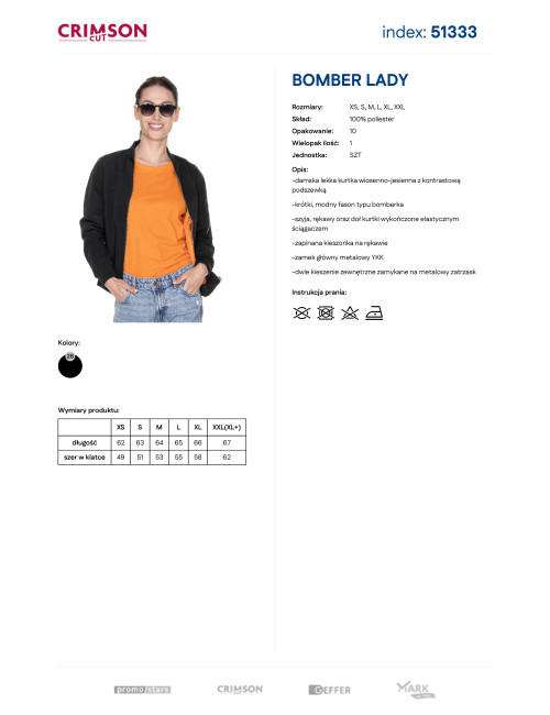 Damenjacke Promostars Bomber Lady schwarz