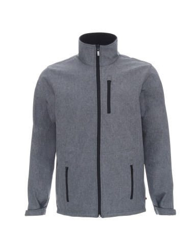 Promostars Men`s JACKET HURRICANE GRAY MELANGE embroidery silkscreen print