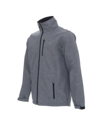 Promostars Men`s JACKET HURRICANE GRAY MELANGE embroidery silkscreen print