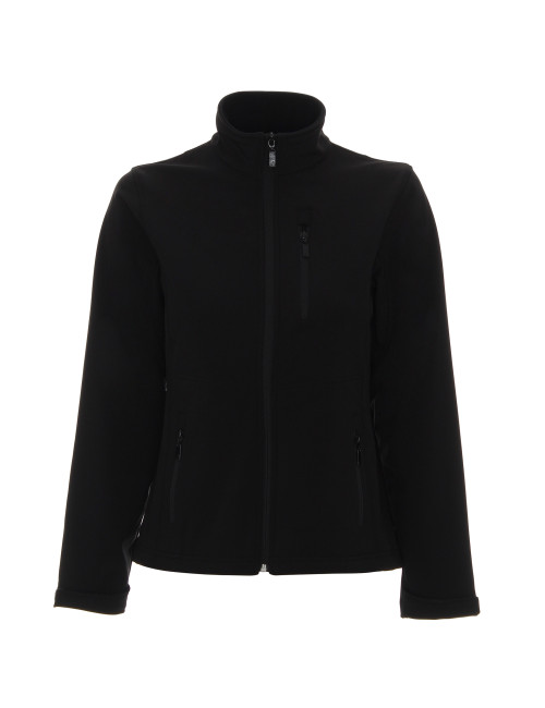 Promostars Women`s JACKET BREEZE BLACK DTG print silkscreen logo embroidery