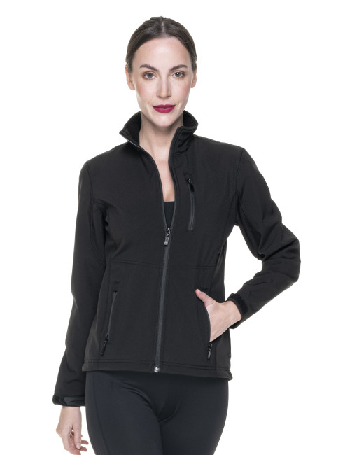 Promostars Women`s JACKET BREEZE BLACK DTG print silkscreen logo embroidery