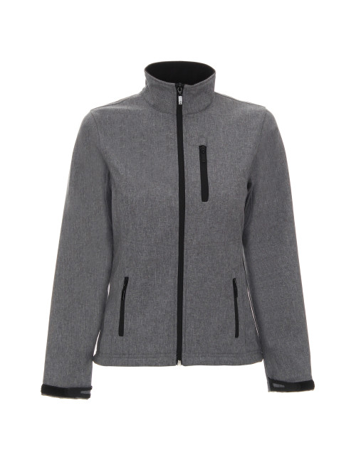 Promostars Women`s JACKET BREEZE GRAY MELANGE embroidery print DTF silkscreen