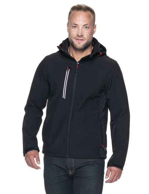 Promostars Herren MISSION JACKET SCHWARZ Stickerei DTF-Druck, Siebdruck-Logo