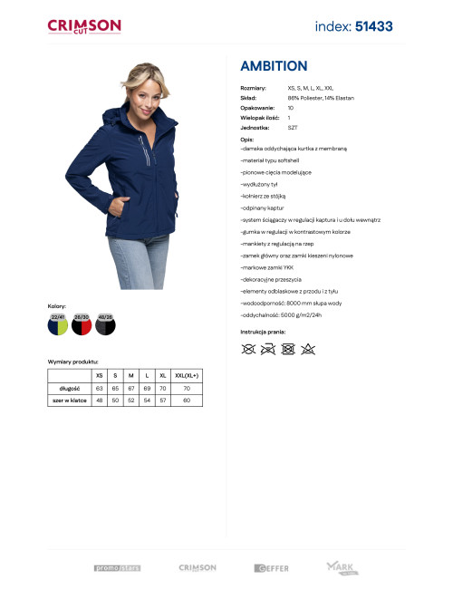 Promostars Ambition Women's Jacket Navy Crimson Cut