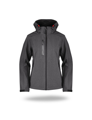 CRIMSON CUT JACKET Women AMBITION DARK GRAY MELANGE/BLACK Embroidery