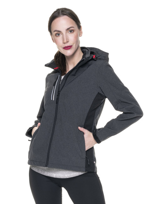 CRIMSON CUT JACKET Women AMBITION DARK GRAY MELANGE/BLACK Embroidery