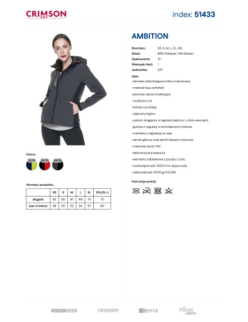 CRIMSON CUT JACKET Women AMBITION DARK GRAY MELANGE/BLACK Embroidery