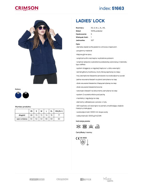 Promostars Ladies' Lock Women's Jacket Navy Blue