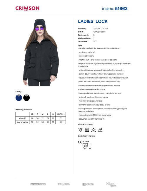 CRIMSON CUT JACKET Women`s LADIES` LOCK BLACK print embroidery silkscreen