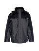 Promostars Herren HIKE JACKET DARK GREY MELANGE/BLACK Stickereidruck