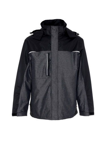 Promostars Herren HIKE JACKET DARK GREY MELANGE/BLACK Stickereidruck
