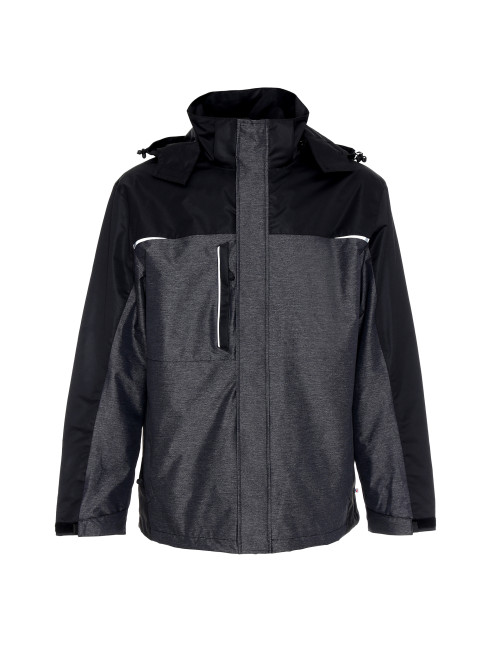 Promostars Men`s JACKET HIKE DARK GRAY MELANGE/BLACK embroidery print