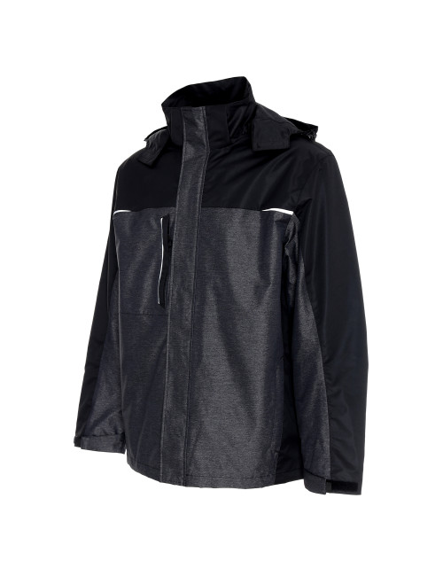 Promostars Men`s JACKET HIKE DARK GRAY MELANGE/BLACK embroidery print
