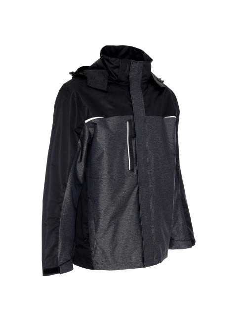 Promostars Men`s JACKET HIKE DARK GRAY MELANGE/BLACK embroidery print