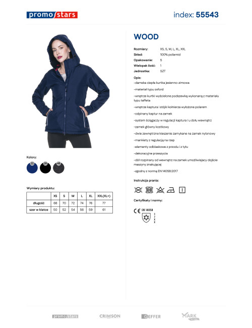 Promostars Wood Women's Jacket Navy Blue