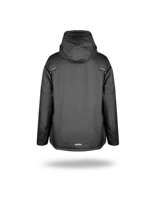 Promostars DAMENJACKE WOOD DARK GREY MELANGE Siebdruck-Logo