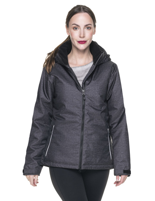 Promostars Women`s JACKET WOOD DARK GRAY MELANGE screen print logo