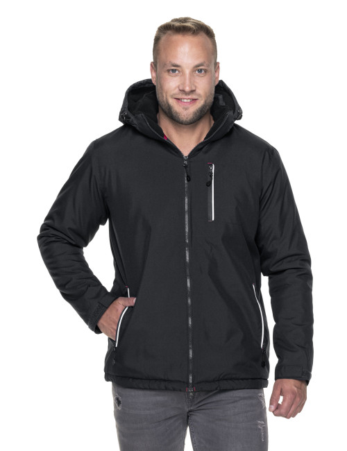 Promostars Herrenjacke NEW FOREST BLACK, gesticktes Siebdrucklogo