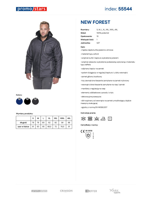 Promostars HerrenJACKE NEW FOREST DARK GREY MELANGE Siebdruck