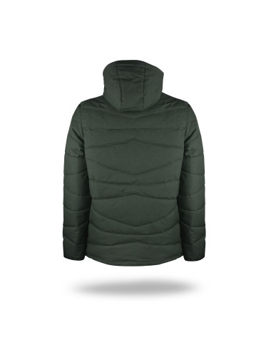 Herren-Daunenjacke Promostars Stitch dunkelgrün meliert