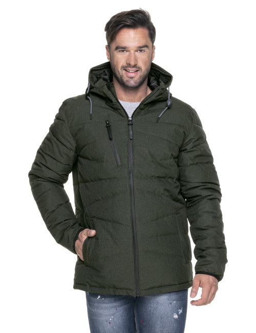Promostars Stitch Men's Down Jacket Dark Green Melange