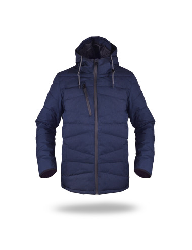 Promostars HERREN-STITCH-JACKE, DARK NAVY MELANGE, Stickdruck