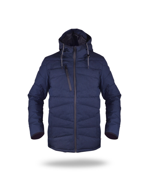 Promostars HERREN-STITCH-JACKE, DARK NAVY MELANGE, Stickdruck