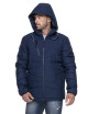 Promostars Men`s JACKET STITCH DARK NAVY MELANGE embroidery print