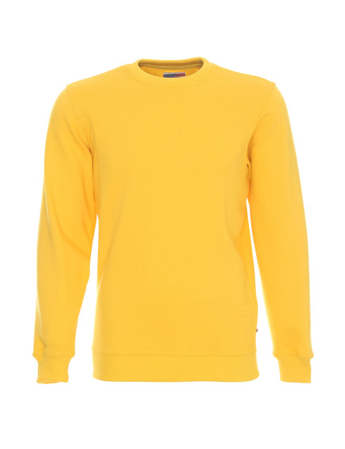 Promostars Herren-SWEATSHIRT WEEKEND YELLOW mit DTG-Stickerei und Siebdruck-Logo