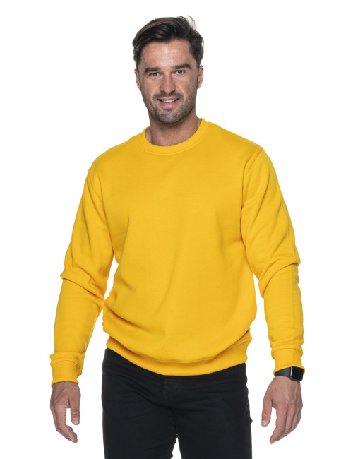 Promostars Herren-SWEATSHIRT WEEKEND YELLOW mit DTG-Stickerei und Siebdruck-Logo