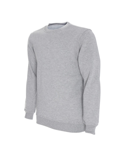 Promostars WEEKEND SWEATSHIRT für Herren, HELLGRAU MELANGE, Stickerei, Logodruck