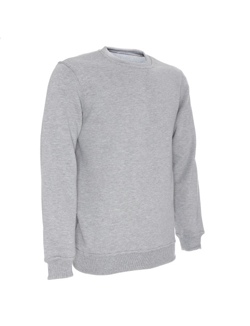 Promostars WEEKEND SWEATSHIRT für Herren, HELLGRAU MELANGE, Stickerei, Logodruck