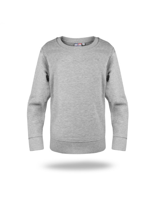Promostars Damen SWEATSHIRT WEEKEND KID HELLGRAU MELANGE mit Stickereidruck