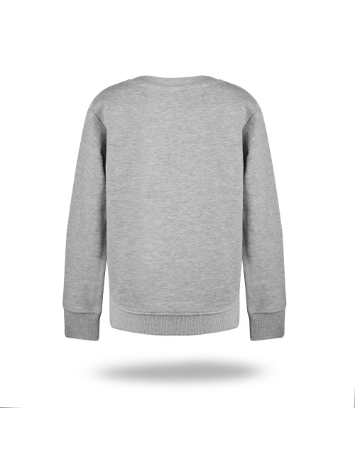 Promostars Damen SWEATSHIRT WEEKEND KID HELLGRAU MELANGE mit Stickereidruck