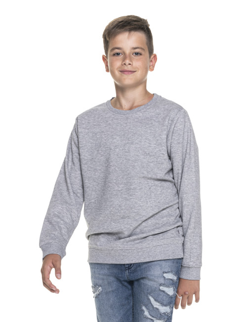 Promostars Women`s SWEATSHIRT WEEKEND KID LIGHT GRAY MELANGE embroidery print