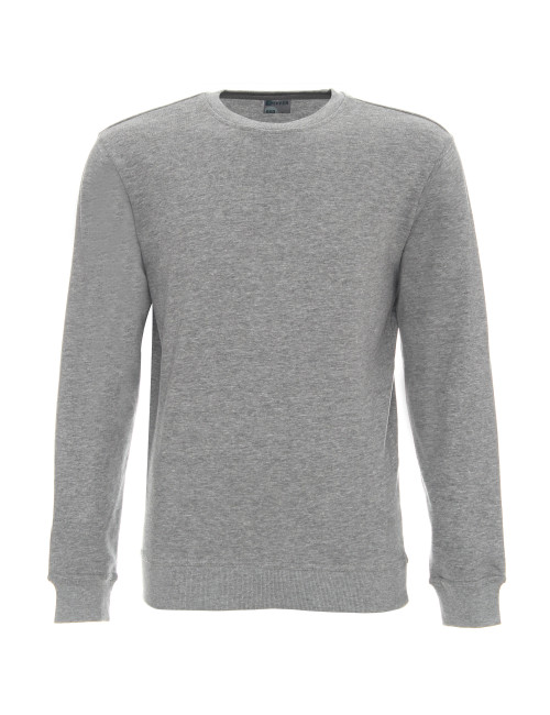 GEFFER HERREN-SWEATSHIRT 600 HELLGRAU MELANGE, Siebdruck, Logo-Stickerei
