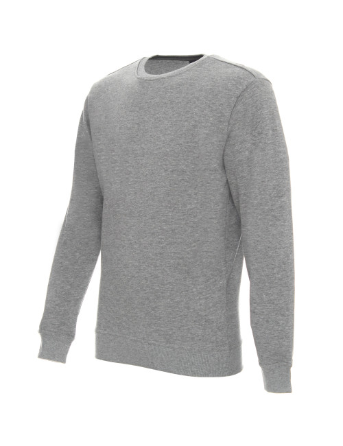 GEFFER HERREN-SWEATSHIRT 600 HELLGRAU MELANGE, Siebdruck, Logo-Stickerei