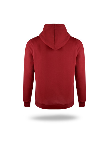 Promostars Men`s SWEATSHIRT WAFFLE DARK RED Embroidery silkscreen logo
