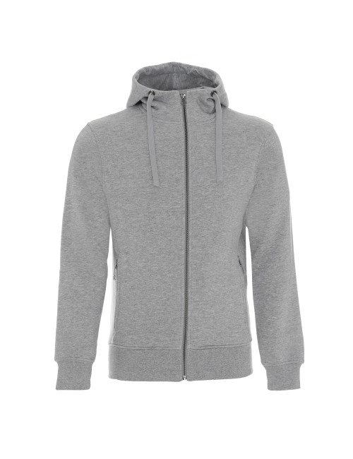 CRIMSON CUT HERREN-SWEATSHIRT BISON HELLGRAU MELANGE, gesticktes Siebdruck-Logo