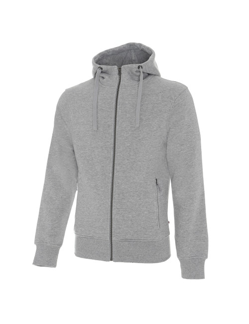CRIMSON CUT HERREN-SWEATSHIRT BISON HELLGRAU MELANGE, gesticktes Siebdruck-Logo