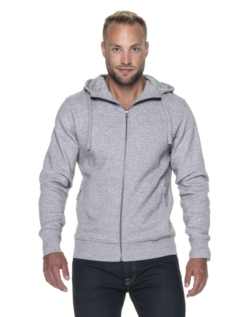 CRIMSON CUT HERREN-SWEATSHIRT BISON HELLGRAU MELANGE, gesticktes Siebdruck-Logo