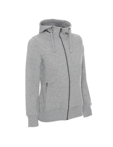 CRIMSON CUT SWEATSHIRT Women`s LADIES` BISON LIGHT GRAY MELANGE print embroidery